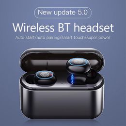 TWS Draadloze Bluetooth-hoofdtelefoon Auriculares Inalámbricos Bluetooth 5.0 + EDR Cuffie Bluetooth Senza Fili 1500mAh laadkoffer