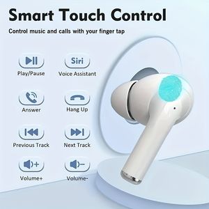 Écouteurs sans fil TWS, casque d'écoute intelligent à commande tactile, casque Bluetooth