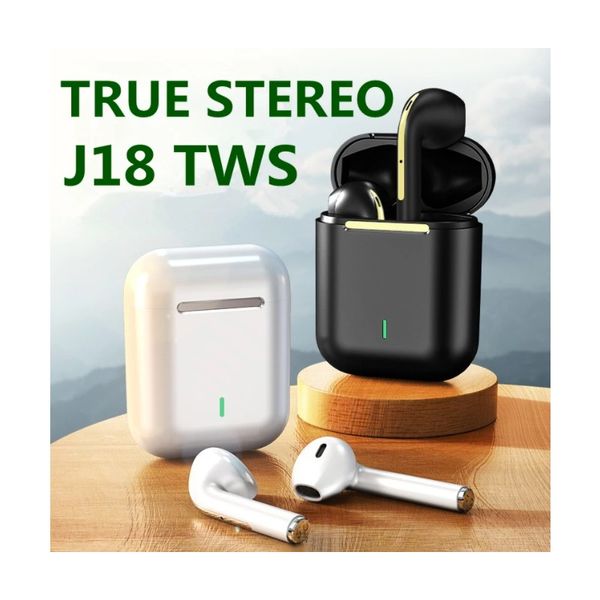 TWS Écouteurs Sans Fil Stéréo Casque Véritable Bluetooth Écouteurs Étanche IPX4 HIFI-Sound Musique Écouteur Pour Huawei Samsung Xiaomi Sport Casque J18