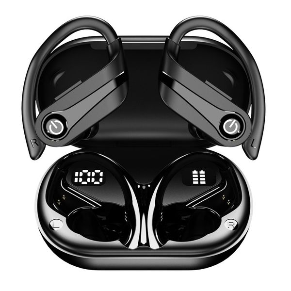 Écouteurs sans fil TWS avec micro, écouteurs Bluetooth, oreillettes de sport, de course, pour téléphone portable intelligent, HiFi, basse, musique, suppression du bruit, appels professionnels