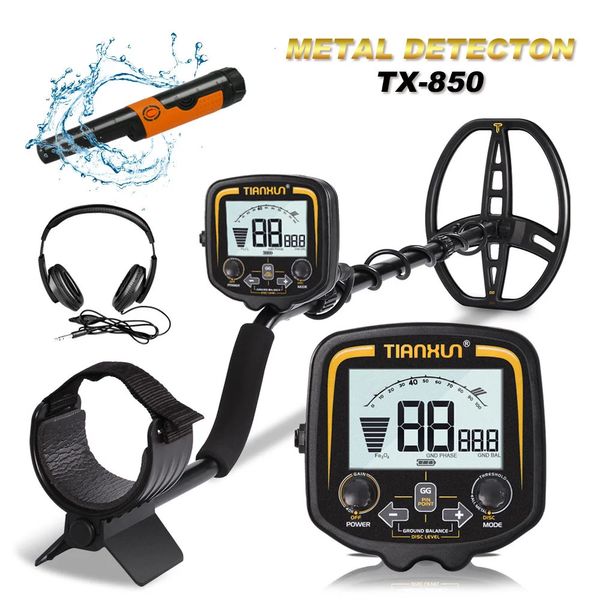 TX-850 Detector de metales subterráneo Profundidad profesional 2,5 m Buscador de búsqueda Detector de oro Detección de tesoros Pinpointer Impermeable 240105