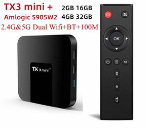 TX3 Mini Plus Android 11 TV Box 4GB RAM 32GB 64GB Rom Amlogic S905W2 2.4G 5G double Wifi 4K LAN 100M décodeur 2GB 16GB Smart TV Box