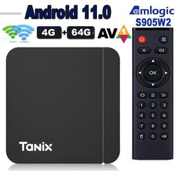 Tanix W2 Android 11 TV Box Amlogic S905W2 Quad Core 4GB 64 GB 32 GB 16 GB 2.4G 5G Dual Wifi Bluetooth 4.0 AV1