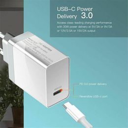 Chargeur PD Type C rapide 30W QC3.0 chargeurs adaptateur mural de charge rapide pour téléphone portable HUAWEI Samsung Xiaomi DHL