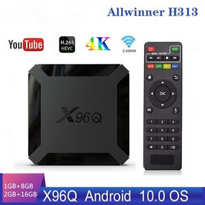 X96Q Smart Android 10.0 TV Box Allwinner H313 Quad Core 2 Go 16 Go Prise en charge 4K X96 Q Set TopBox Media Player