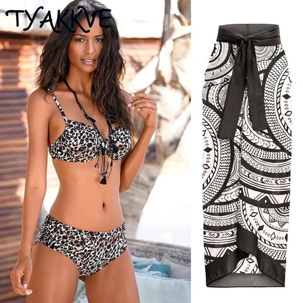 Tyakkve Swimsuit Femmes 2024 Bikini 2 pièces Leopard Print Swimwwear Push Up Bathing Fssuit Plus Taille Bikinis Sets Beach Wear S-xxxl240408