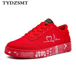 Tydz Fashion Women Vulcanised Shoes Sneakers Ladies Laceup Casual schoenen Ademend Canvas Lover schoenen Graffiti Flat 220812
