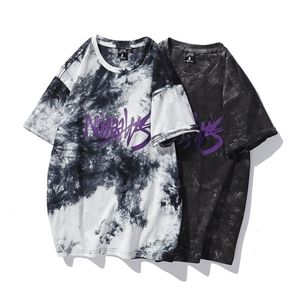 Tye tinte impreso hombres camisetas verano moda hombre manga corta camiseta hip hop harajuku camiseta para tops ropa 210716