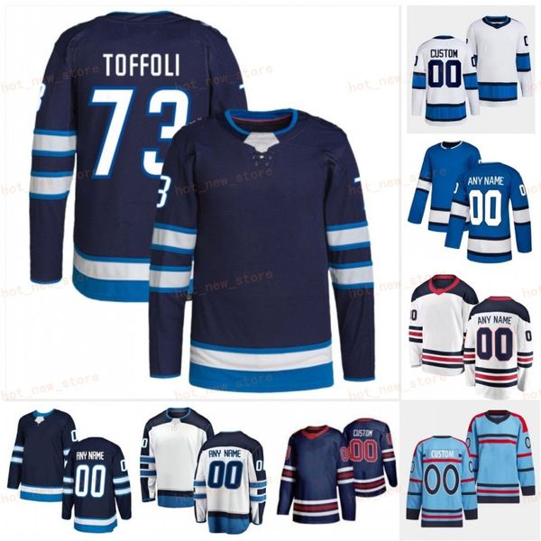 Tyler Toffoli Scheifele Maillots de hockey de Winnipeg Blake Wheeler Nikolaj Ehlers David Gustafsson Sam Gagner Josh Morrissey Connor Hellebuyck Kyle Connor