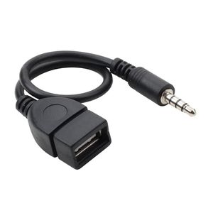 Typ een vrouwelijke OTG -converter -adapter kabeldraad koord stereo audio plug auto accessoires 0,2 m 3,5 mm mannelijke audio auxaansluiting naar USB 2.0