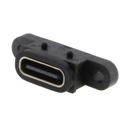 Type C 2pin Waterdichte vrouwelijke USB C Socket Port met schroefgat snel lading oplaadinterface 180 graden USB -connector