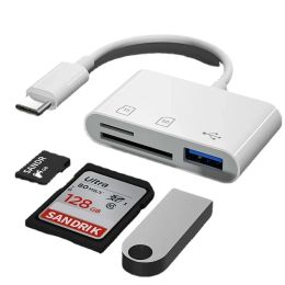 Type-C-adapter TF CF SD Memory Card Reader OTG Writer Compact Flash USB-C voor iPad Pro Huawei voor MacBook USB Type C CardReader