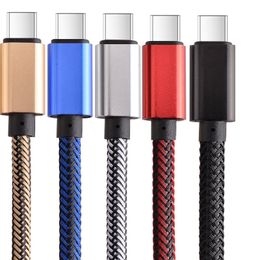 1m 2m 3m nylon gevlochten datum kabeltype C micro USB -kabels voor Samsung Galaxy S6 S7 Edge S8 Opmerking 8 plus HTC USB -telefoon draadlijn