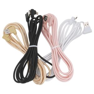 Type C-kabels 90 graden Micro USB-kabel 1m 2m 3m 25 cm snelle lader koord gevlochten Type-C-gegevenslijn voor Samsung Xiaomi Android-telefoons