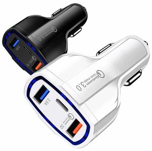 Tipo C Cargador de coche Encendedor de cigarrillos 5A PD Carga rápida QC 3.0 Puerto USB dual Cargador rápido para xiaomi iphone 13