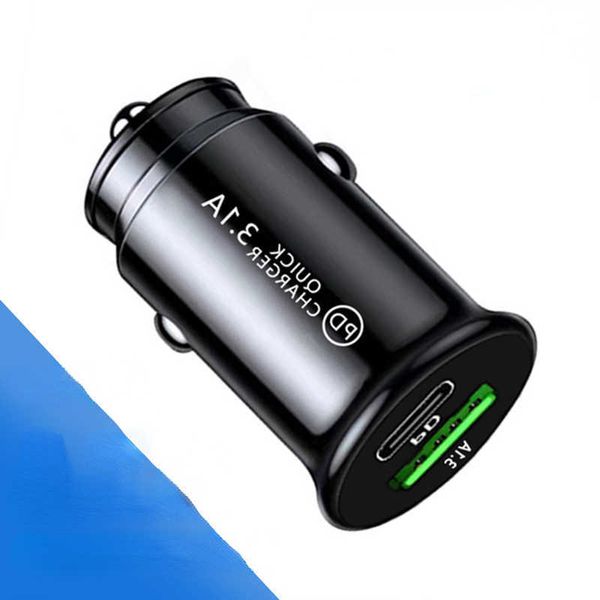 Chargeur rapide de voiture de Type C PD, adaptateur de téléphone à charge rapide pour iPhone 13 12, Mini chargeur de voiture USB C 3.1A