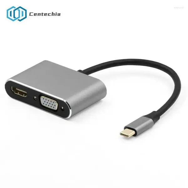 Estación de acoplamiento Tipo-C Alta velocidad 4 en 1 USB C Adaptador Splitter Transferencia de datos 5 GBPS Accesorios telefónicos Línea de conversión