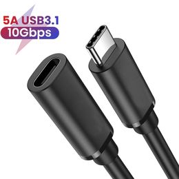 Cables de extensión tipo C 100W HD 4K 60Hz PD 5A USB3.1 USB-C Gen 2 Cable extensor de 10Gbps para Mac Nintendo Switch SAMSUNG Laptop