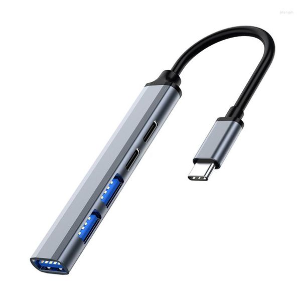 Hub de Type C 5 Ports en alliage d'aluminium USB 3.0 2.0 PD, adaptateur étendu, Port de chargement pour téléphone portable Windows