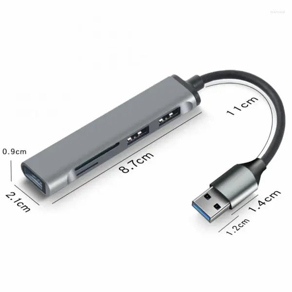 Type C Hub USB 3.0 2.0 TF / SD 5 Port Multi Splitter OTG pour PC en alliage en aluminium