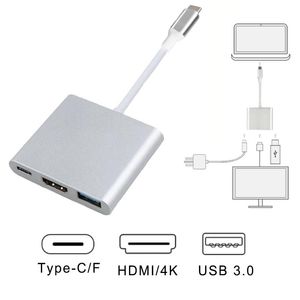 Type C Hub USB C Station d'accueil Type C vers HD USB3.0 Adaptateur de chargeur USB-C pour téléphone portable Convertisseur d'ordinateur portable 3 en 1 de haute qualité