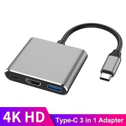 HUB type-c USB C vers HDMI, séparateur Compatible USB-C 3 en 1 USB 3.0 PD, adaptateur intelligent de charge rapide pour MacBook