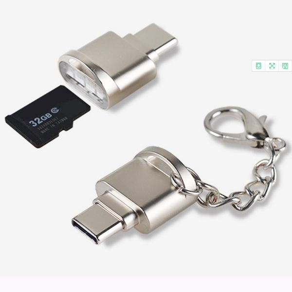 Tipo C Micro SD SDHC SDXC Lector de tarjetas TF Mini Adaptador OTG de metal para Samsung S8 LG G6 G5 V20 Xiaomi Huawei P9 P10 Chromebook OnePlus