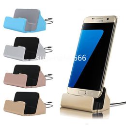 Type C Micro USB Dock Charger Station Berceau Chargeurs rapides Dock de synchronisation avec boîte de vente au détail pour Samsung Galaxy s6 s7 s8 s10 S20 S22 S23 HTC S1 11 12 13 14 pro max