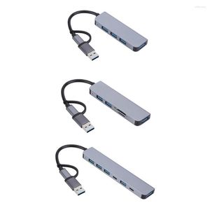 Type-C Multi USB Splitter Adapter Portable Hub Transmission haute vitesse Plug and Play pour ordinateur PC