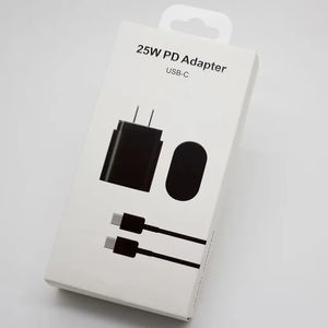 TYPE C PD 25W Câble de charge rapide du chargeur de prise US pour A54 5G S23 S22 S21 S20 Fe Note 20 Ultra A53 A73 A52