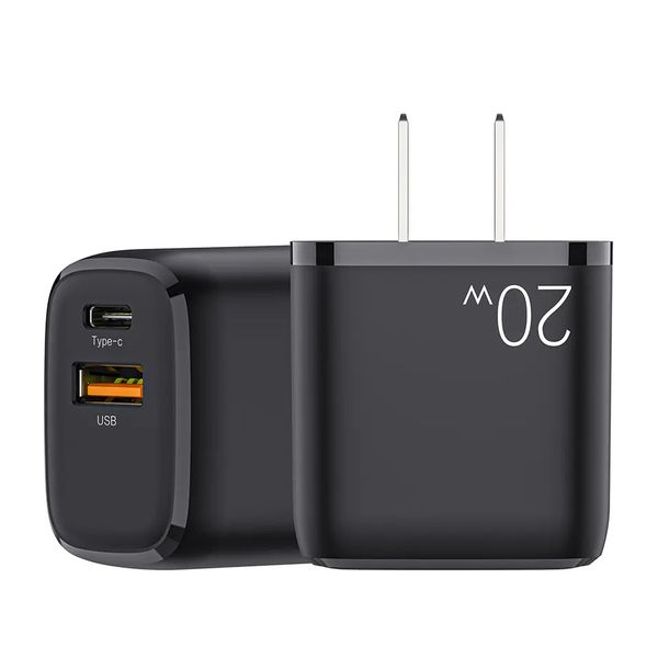Mecanografíe C PD 3.0 20W USB QC 3.0 Teléfono móvil Cargador de pared de viaje de carga rápida para teléfono US AU EU UK Enchufes