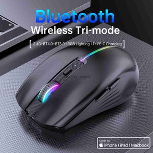 Souris sans fil rechargeable de type C Souris Bluetooth RVB USB Souris de jeu ergonomique Souris silencieuse pour ordinateur portable Macbook HKD230825