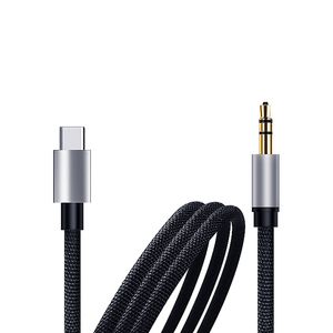 Câble Audio d'extension auxiliaire auxiliaire de Type C à 3.5mm, cordon Aux stéréo, câble tressé en tissu de 1M/3 pieds