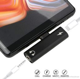 Type C Naar 35MM Adapter Mobiele Telefoon Oortelefoon Audio Lading Adpater Voor Xiaomi Voor Android USBC Hoofdtelefoon Splitter Converter adap2673052