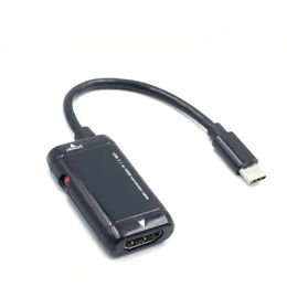 Adaptador compatible con HDMI Tipo C a HDMI USB 3.1 USB C Cable de convertidor femenino masculino a HDMI para la tableta de teléfonos Android