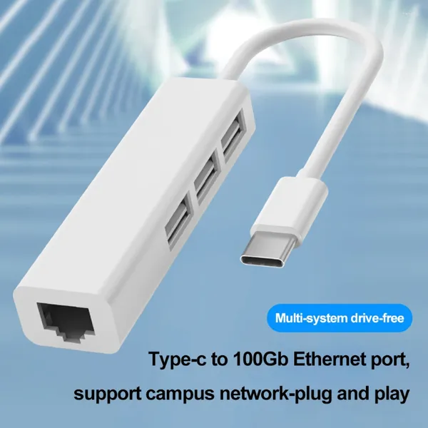 Adaptateur pour ordinateur portable type-c vers RJ45, 4 ports en 1, Station d'accueil pour ordinateur, séparateur USB2.0, 10 Gbit/s pour tablette