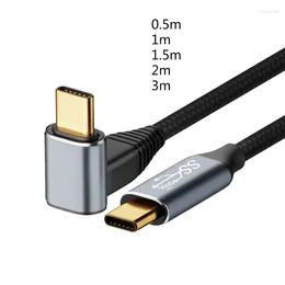 Mecanografíe C al tipo-c cable USB cable de carga rápido de 90 grados 10G en ángulo recto