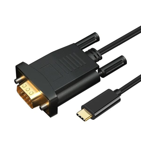 Cable tipo C a VGA de 1,8 M para Samsung Galaxy S8/S9/S8 Plus/S9 Plus/Note 8 Cable tipo C a VGA para televisores monitores proyectores
