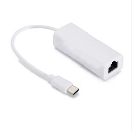 Type C USB Ethernet Adapter 10 / 100Mbps Card réseau RJ45 Type-C LAN USB pour le câble Internet filaire MacBook Windows