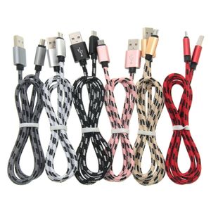 Type C USB-kabel 1m 2m 3m USB-C Nylon Micro Charger Data Cable voor Samsung Xiaomi Android mobiele telefoon Fast LaGing Line Cord