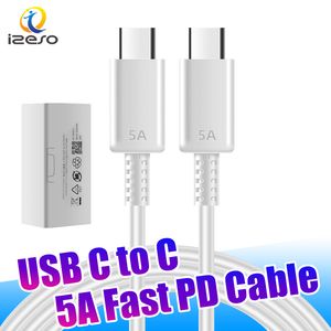 Cable de carga rápida de 45W 5A Cargador rápido de alta velocidad 1M 3 pies Tipo C a Cables PD tipo C para Samsung S24 S23 NOTA 20 iPhone 15 izeso