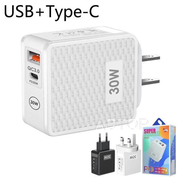 Chargeur double Port USB type-c 20W/12W, adaptateur mural pour smartphone iphone Samsung