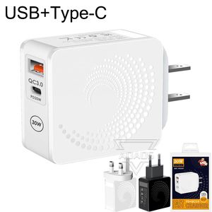 Adaptateurs muraux type-c + USB double Port, charge rapide 12W/20W, pour smartphone iphone Samsung