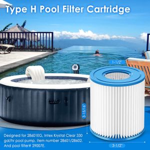 Type H Pool Filters Cartridge 29007E Compatibel met Intex 330 GPH bovengrondse poolpomp Model #28601EG