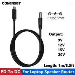 Cable de alimentación tipo PD a 9V, 12V, 15V, 20V CC, 5,5x2,1mm, 2,5mm, para enrutador inalámbrico, portátil, tira LED, altavoz, cámara CCTV