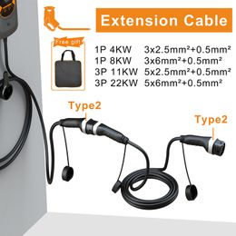 Station de charge EVSE TYPE FEMME TO MAME PLIGE 5M Câble EV Charge 16A / 32A 4KW / 8KW / 11KW / 22KW CORDE DE VÉHICULE ÉLECTRIQUE