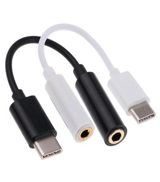 Cable adaptador de conector para auriculares Typec a conector de audio auxiliar de 35 mm a adaptador de auriculares de 35 mm para Note 8 S8 S7 edge con paquete opp3614380