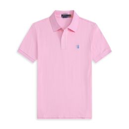 Polos pour hommes de créateurs typiques T-shirt d'été décontracté motif brodé de poney pur coton col haut mode d'affaires chemise multicolore S-3XL