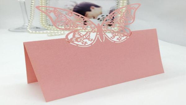 Typy3 200 unids Corte Láser Hueco Doble Mariposa Tarjeta de Mesa de Papel Número Nombre Tarjeta de Lugar Para Fiesta Boda Decorar Personalización 9405158