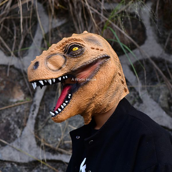 Tyrannosaurus Rex Latex Masque Halloween Party Cosplay Masques de dinosaures Mascaras De Latex Realista Animal Maske Masquerade Masque Y200103